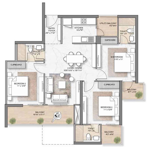 M3M Crown Floor Plan