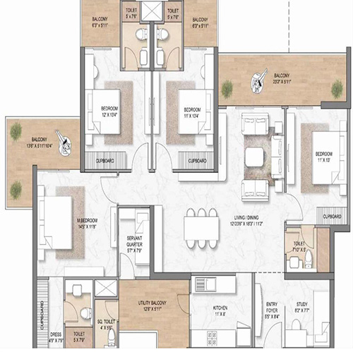 M3M Crown Floor Plan