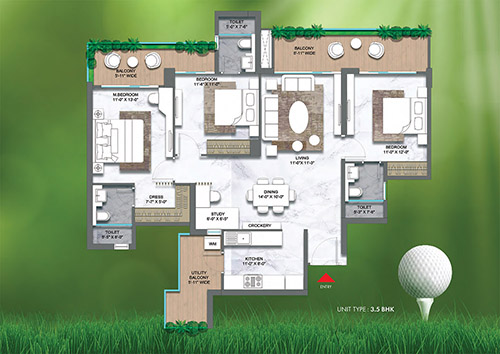 M3M Golf Hills Floor Plan