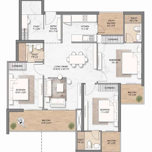 M3M Crown Floor Plan