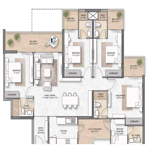 M3M Crown Floor Plan