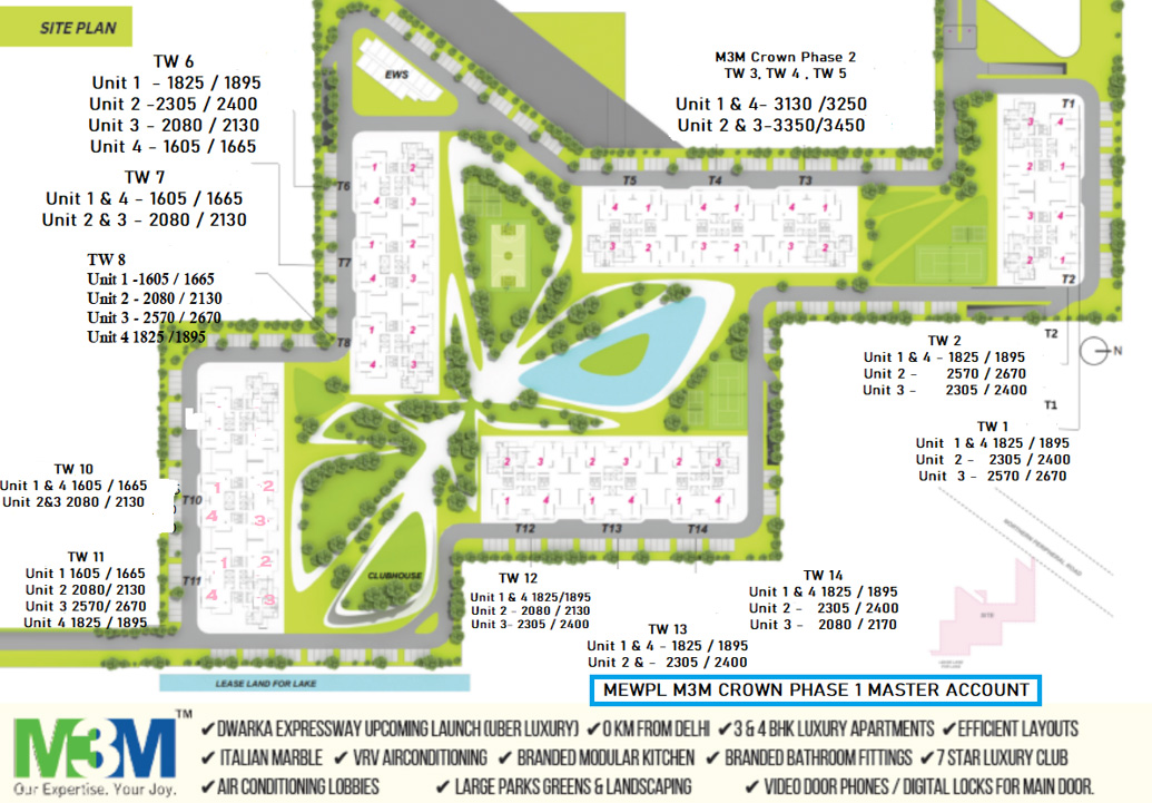 M3M Crown site plan